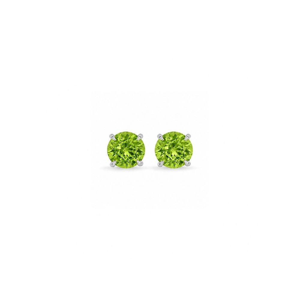 Cercei Aur Alb 14k, Peridot 2.00 Ct