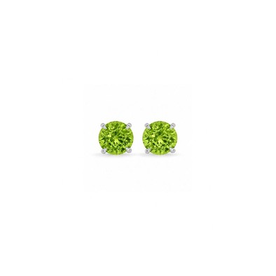 Cercei Aur Alb 14k, Peridot 2.00 Ct