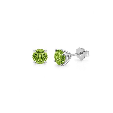 Cercei Aur Alb 14k, Peridot 2.00 Ct