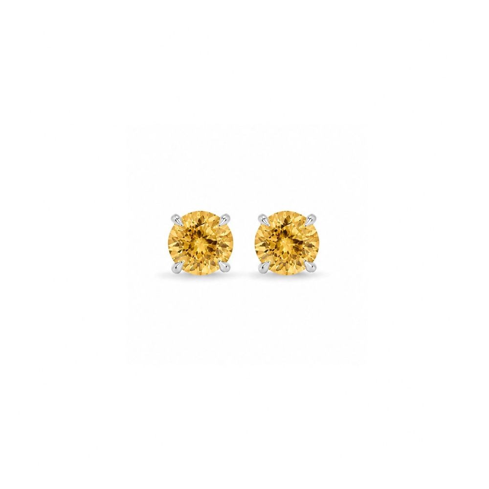 Cercei Aur Alb 14k, Citrin 1.60 Ct