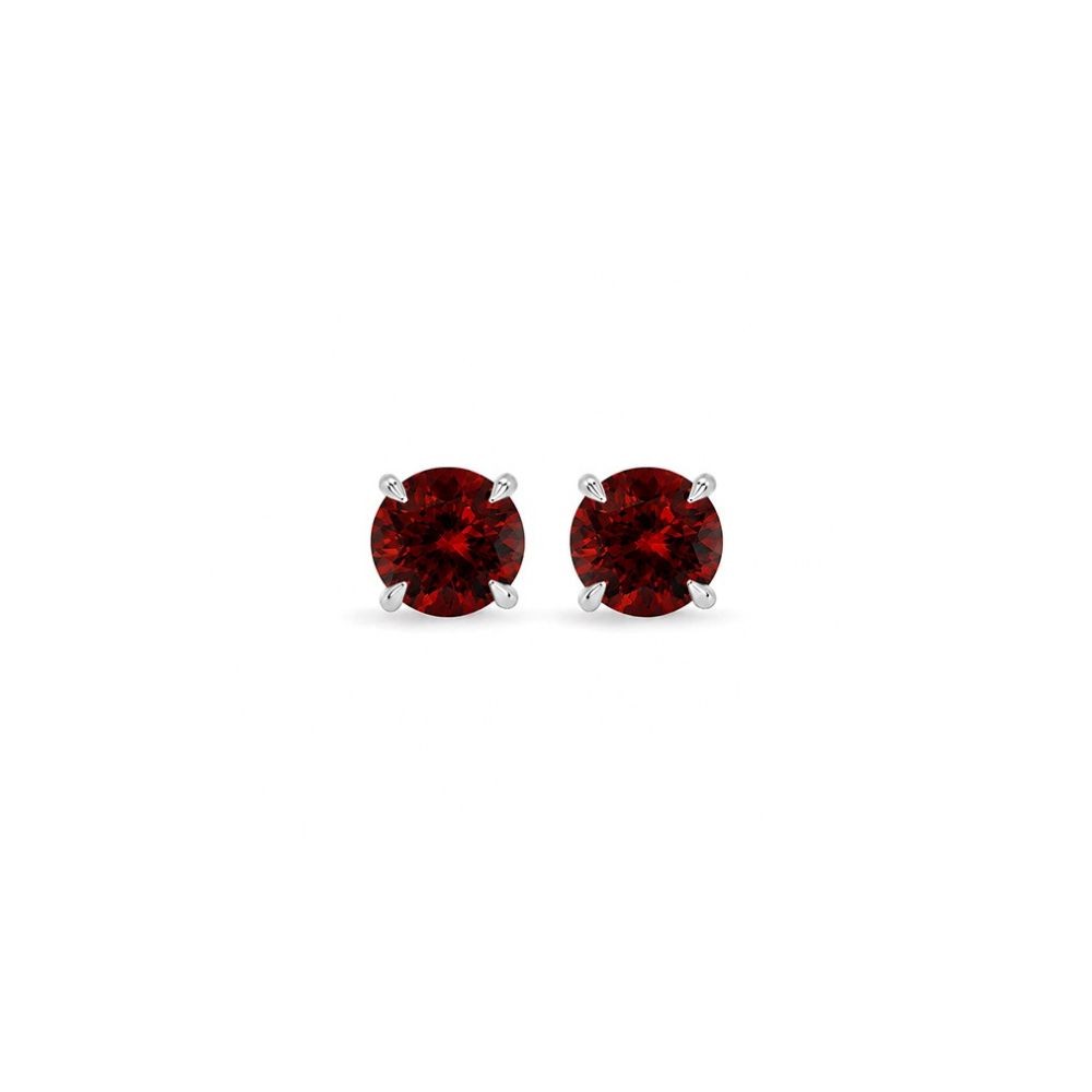 Cercei Aur Alb 14k, Granat 2.00 Ct