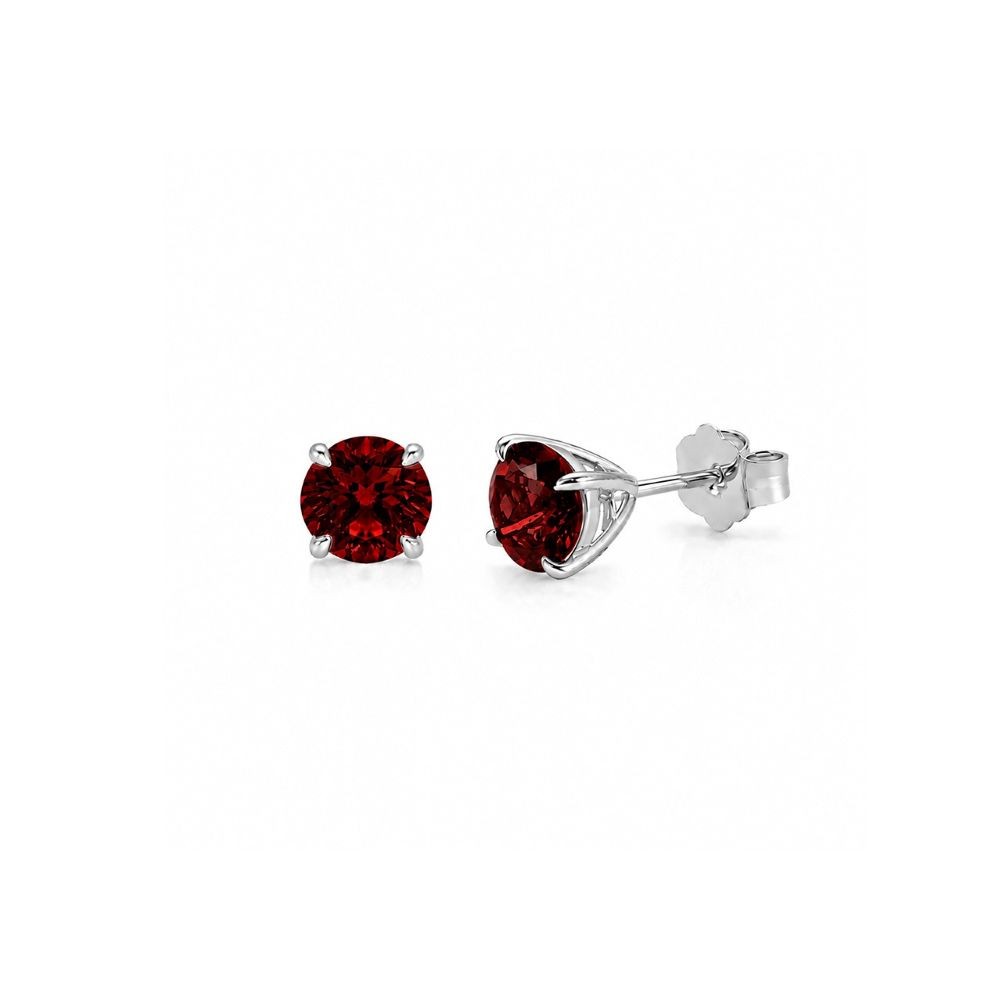 Cercei Aur Alb 14k, Granat 2.00 Ct