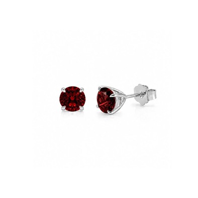 Cercei Aur Alb 14k, Granat 2.00 Ct