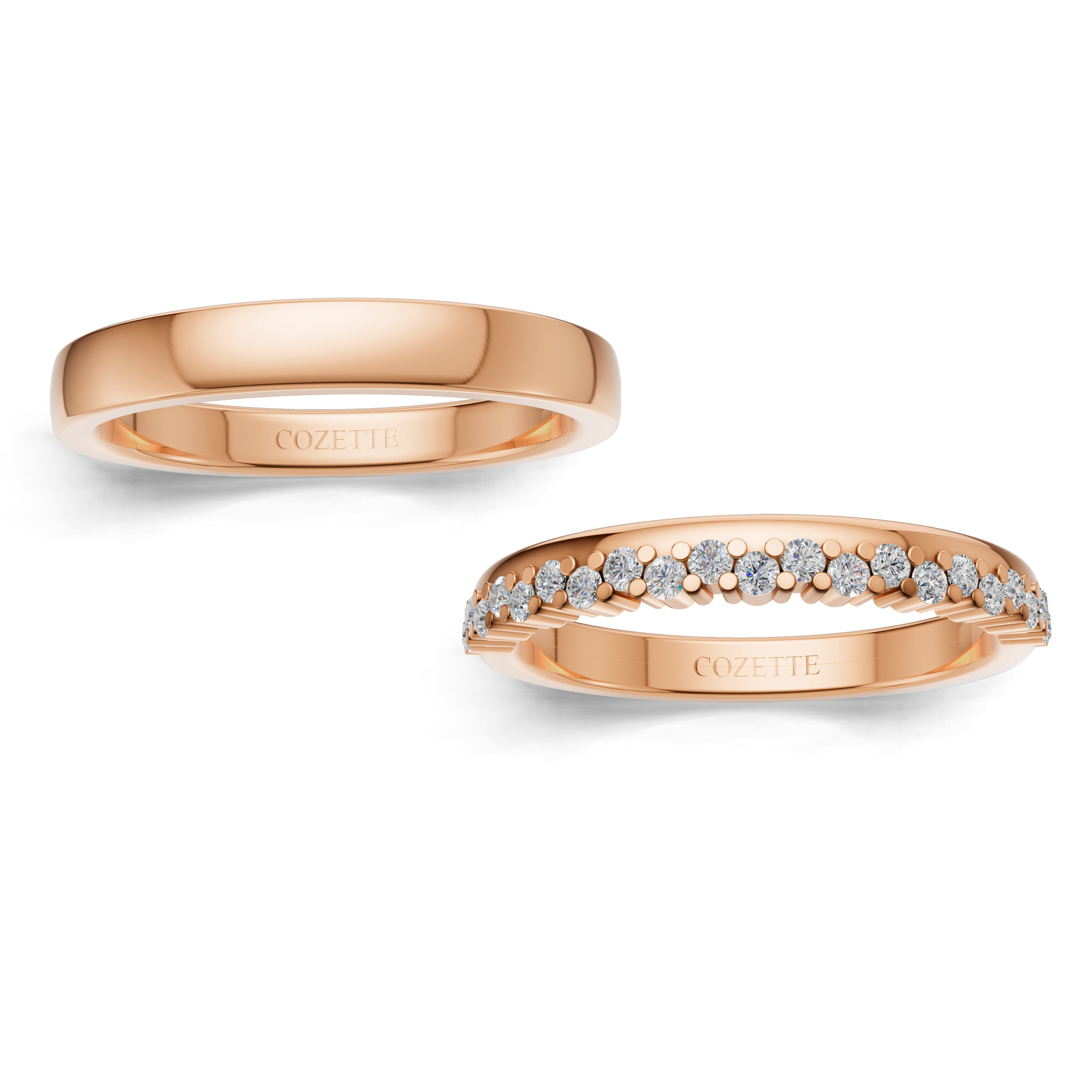 Verighete aur cu diamante naturale - V156 4