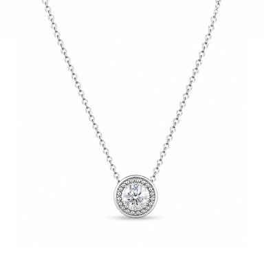 Colier Aur Alb 18k, Diamant Natural 0.56 ct