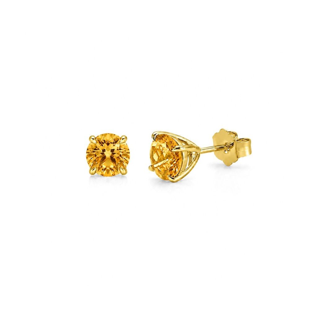Cercei Aur Galben 14k, Citrin 1.60 Ct