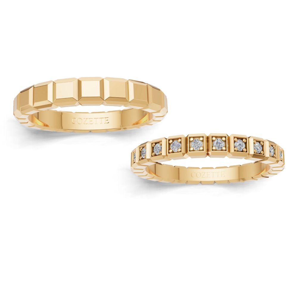 Verighete aur cu diamante naturale - V158 1