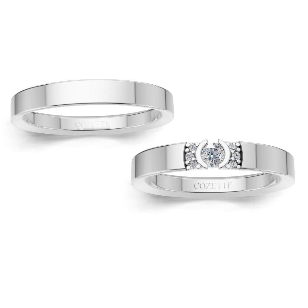Verighete aur cu diamante naturale - V160 1
