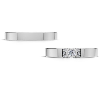 Verighete aur cu diamante naturale - V160 2