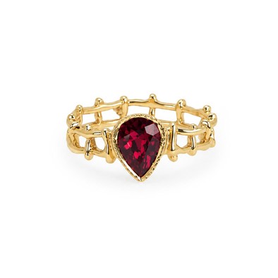 Inel Aur Galben 14K, Rubelit 1.80 Ct