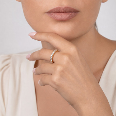 Inel Eternity Aur Galben 18K, Diamante Naturale 2.20 Ct FG/VS