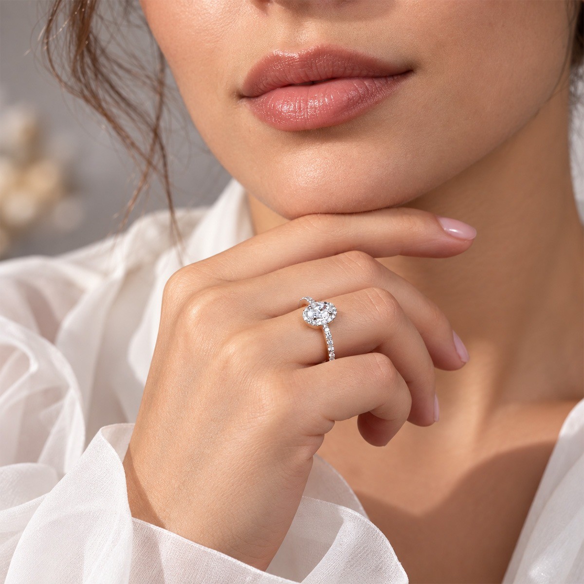Inel Aur Galben 18k, Diamant Natural Solitaire 0.50 Ct D/VS2 , Diamante Naturale 0.37 Ct EF/VS