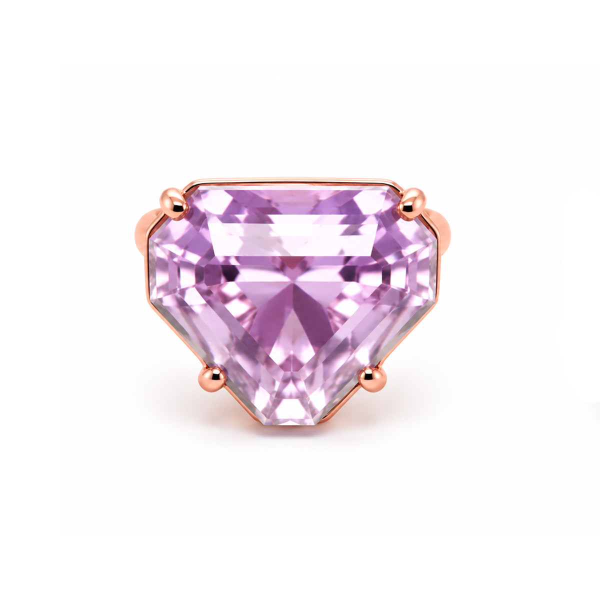 Inel Aur Roz 18k, Kunzit 26.85 ct