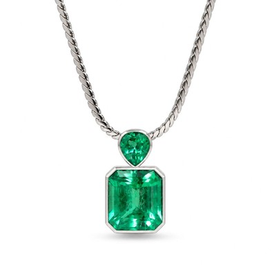 Colier Platina 900 , Smarald 7.85 Ct