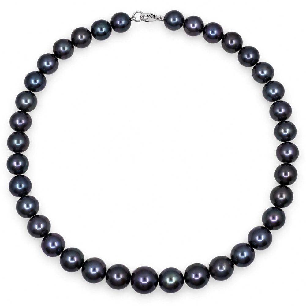 Colier Aur Alb 9 k, Perle Tahiti 10 mm - 13 mm