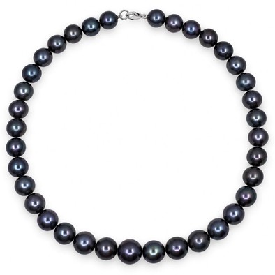 Colier Aur Alb 9 k, Perle Tahiti 10 mm - 13 mm