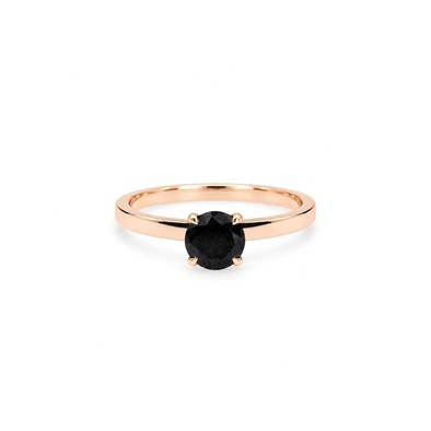 Inel Aur Roz 14k, Diamant Negru 0.85 Ct