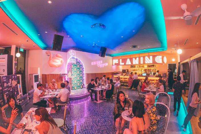 Tipsy Flamingo at Raffles City