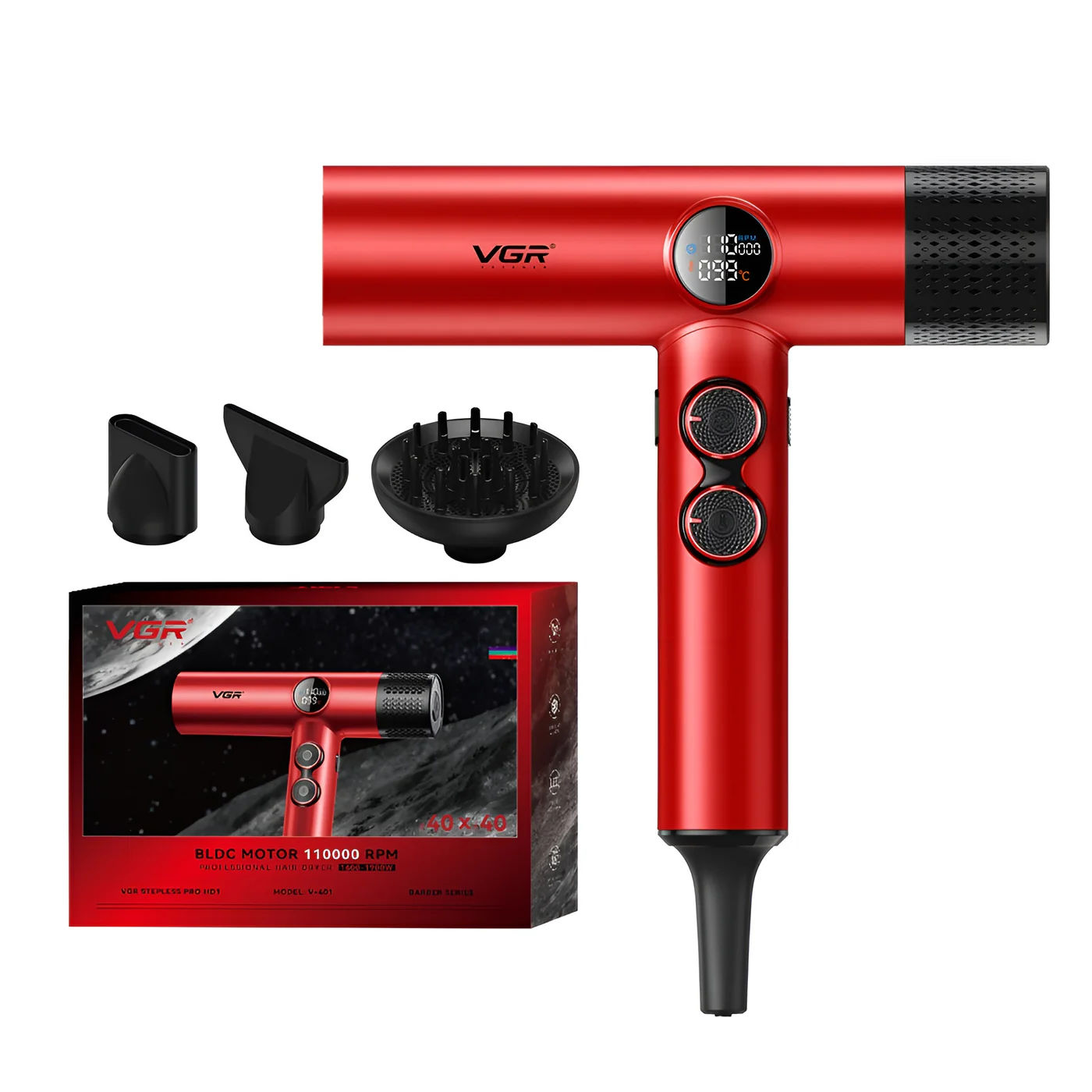 مجفف شعر VGR V-401 بمحرك BLDC أيوني 1900 واط