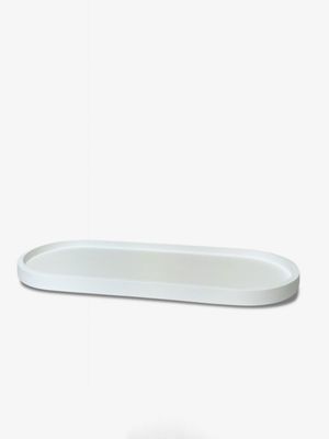 Bandeja Cerâmica Oval Branca Grande (31X13) - 1un