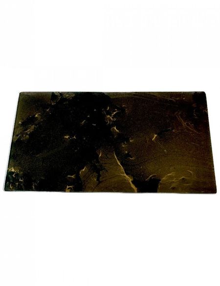 Bandeja de Vidro Base - Preta c/ Dourado (11X21)