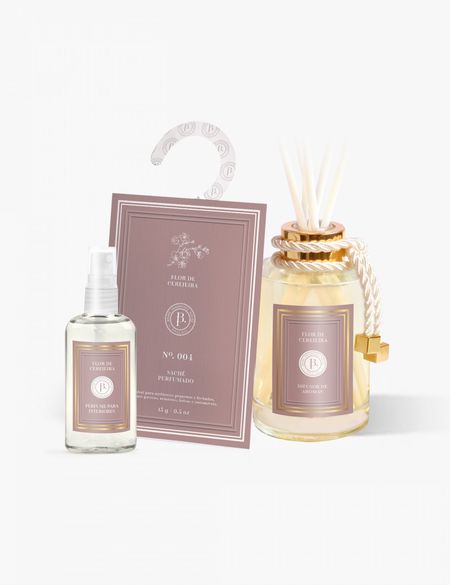 Combo Condomínio Básico: Difusor 130ml + Perfume de Ambiente 60ml + Sachê 15g - Escolha Sua Fragrância
