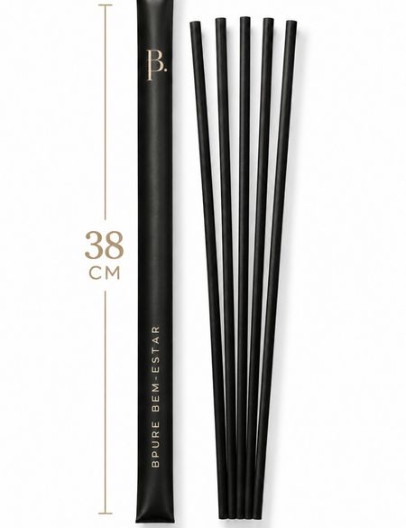 Varetas de Fibra Preta 38Cm