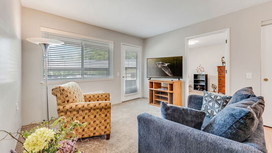 Apartment living room at Holiday Palmer Hills