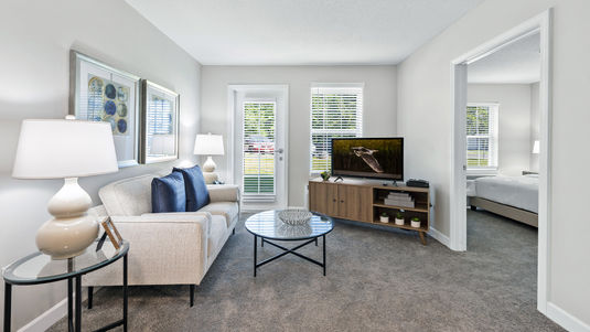 Modern one-bedroom apartment living room