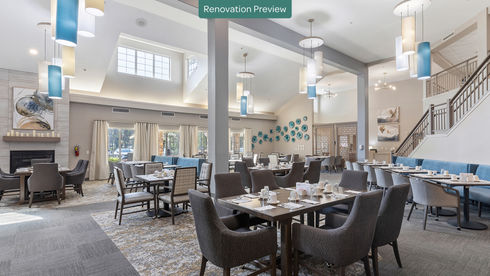 renovation preview of remodeled dining room