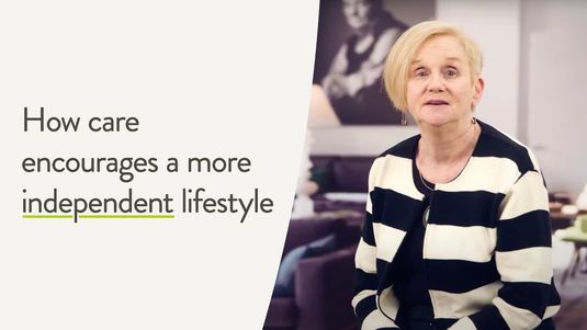 Graphic quote "How care encourages a more independent lifestyle."