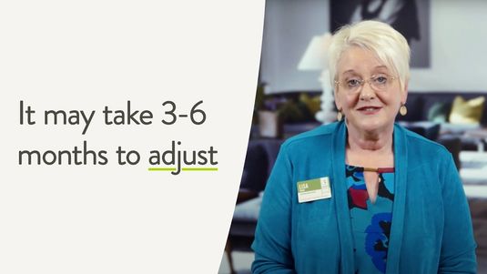 Graphic quote "It may take 3-6 months to adjust".