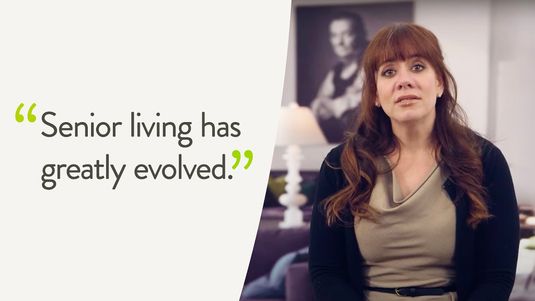 Graphic quote "Senior living has greatly evolved."