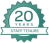 20 year staff tenure badge award