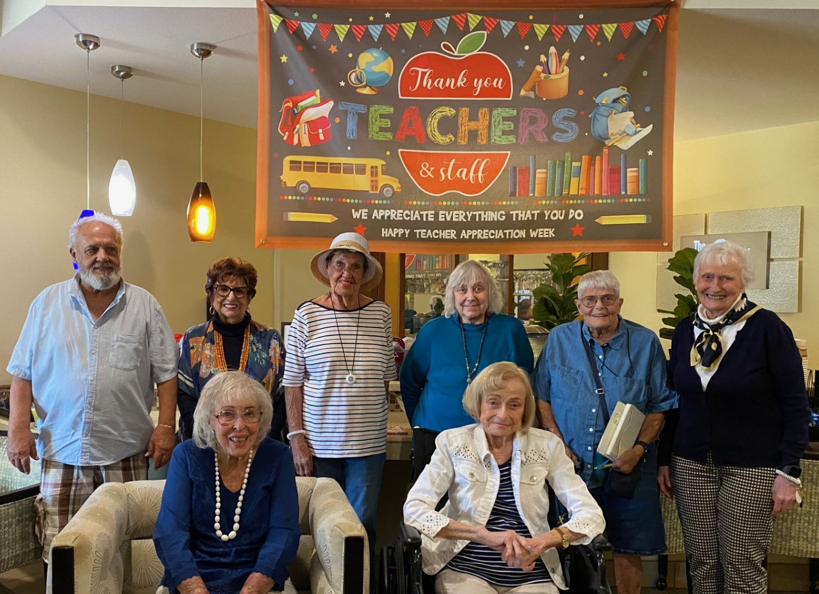 group of Palm Desert residents photographed together, smiling