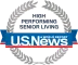 US News & World Report badge for High Performing Senior Living