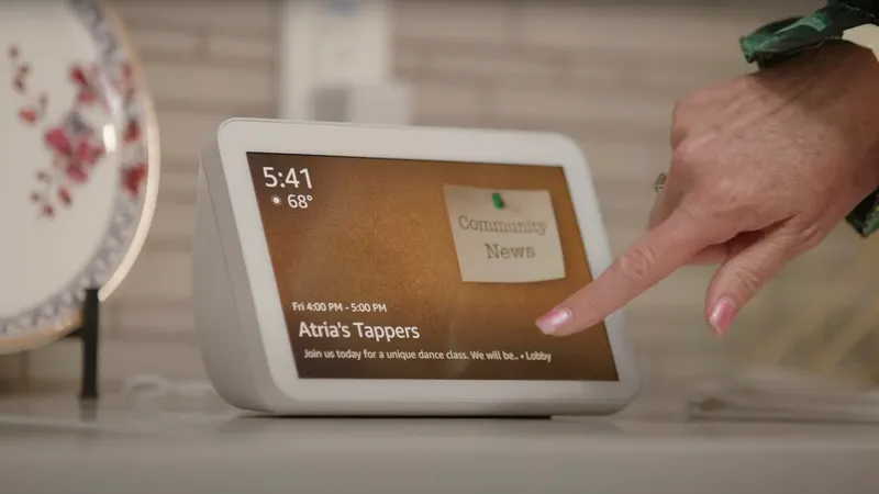 Amazon Alexa device displaying the event called Atria's Tappers, a dance class