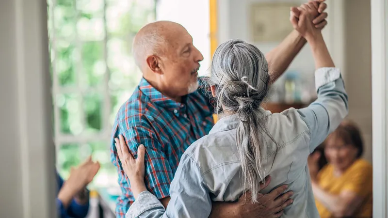 Senior couple dancing