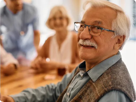 Senior man smiling