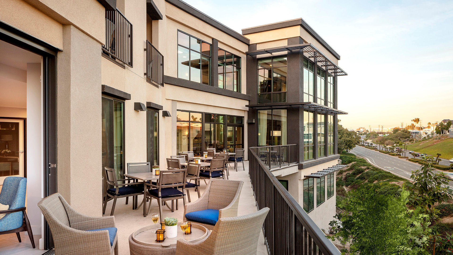 Atria Newport beach outdoor terrace