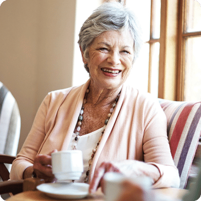 Shot of two senior women having tea together