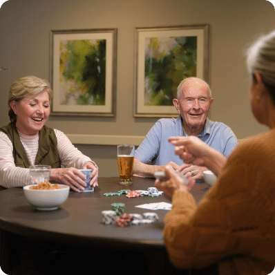 Atria residents playing cards together