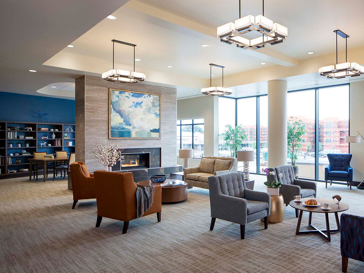 Atria Foster Square Senior Living community living room