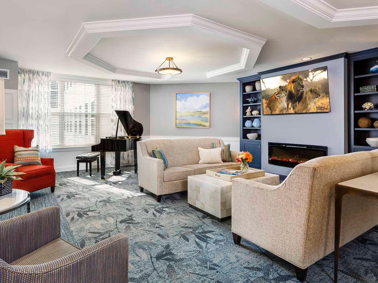 Living room at Atria Merrimack Place Senior Living