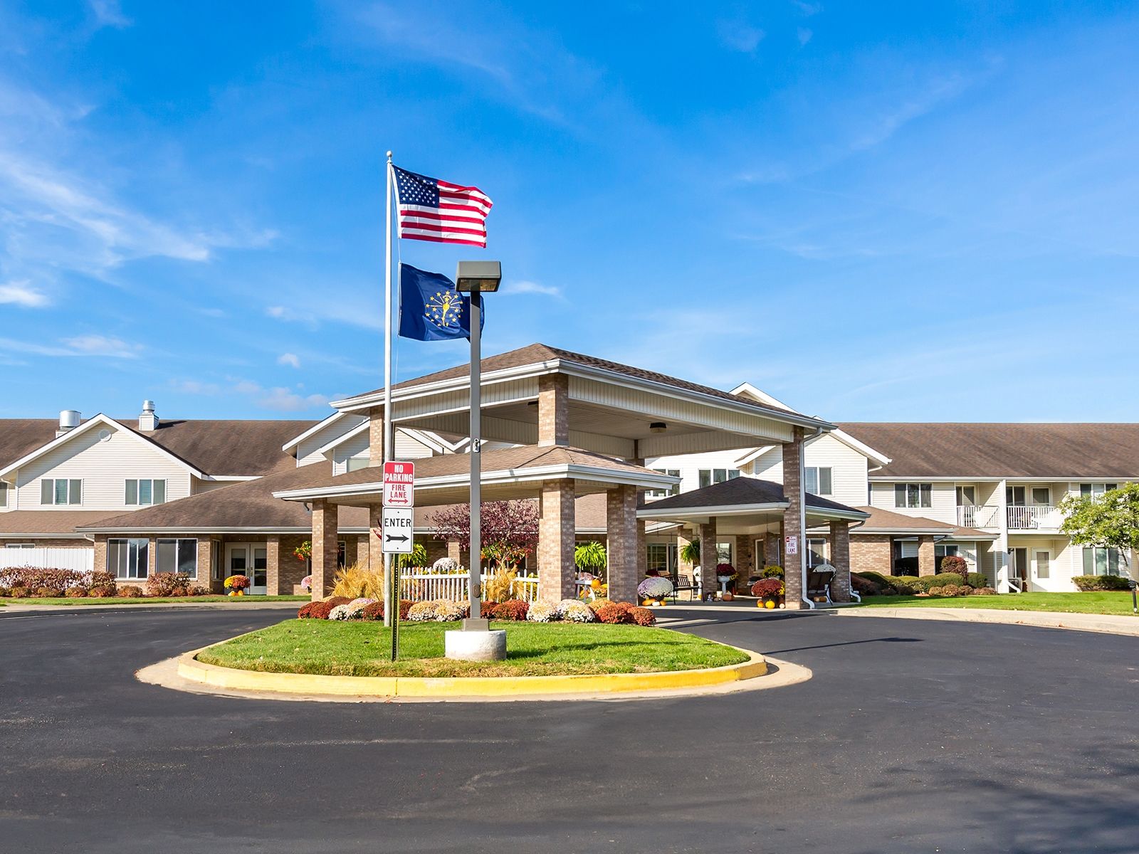 Exterior of the Holiday Parkside Court retirement community