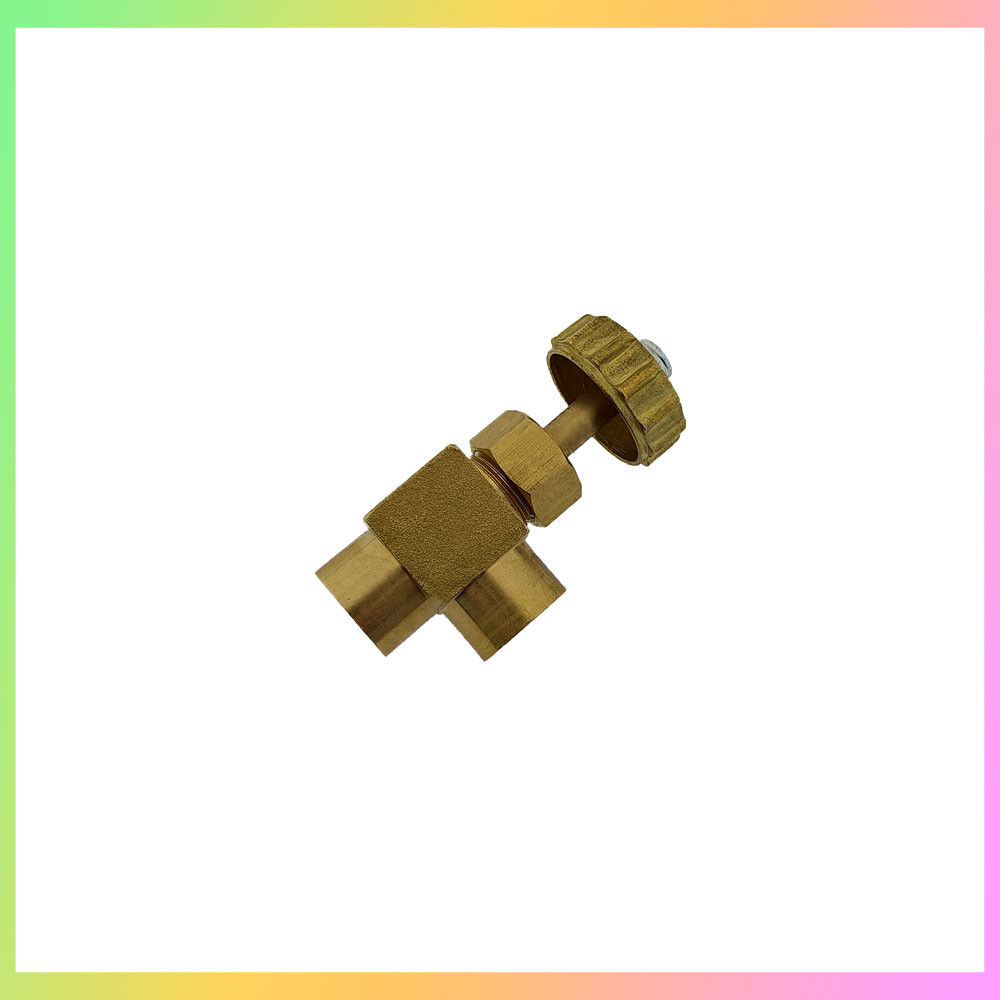 Ігольчатий кран латунний кутовий 1⁄4" для системи охолодження, адаптер не входить в комплект, 140 г