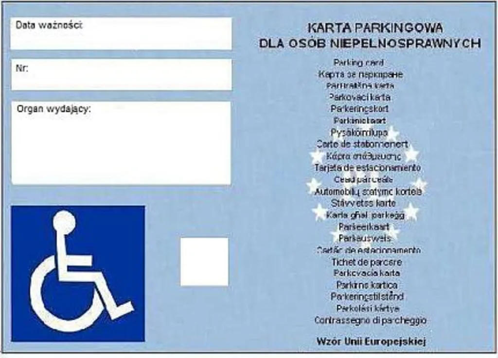 Czy podczas przewożenia osoby niepełnosprawnej legitymującej się kartą parkingową, karta ta powinna znajdować się za dowolną szybą pojazdu samochodowego?