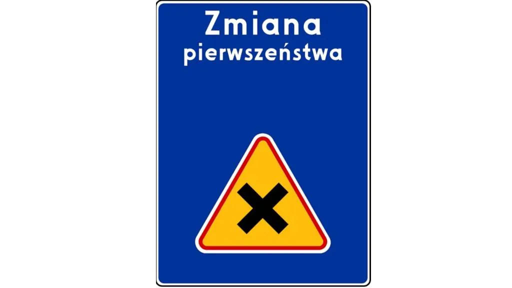 Czy ten znak może decydować o obowiązku ustąpienia pierwszeństwa pojazdowi nadjeżdżającemu z lewej strony na skrzyżowaniu?