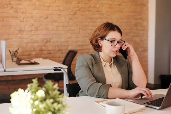 person talking over phone