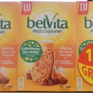 Belvita Petit Dejeuner Miel Et Pepites De Chocolat 5 Cereales Completes Lu